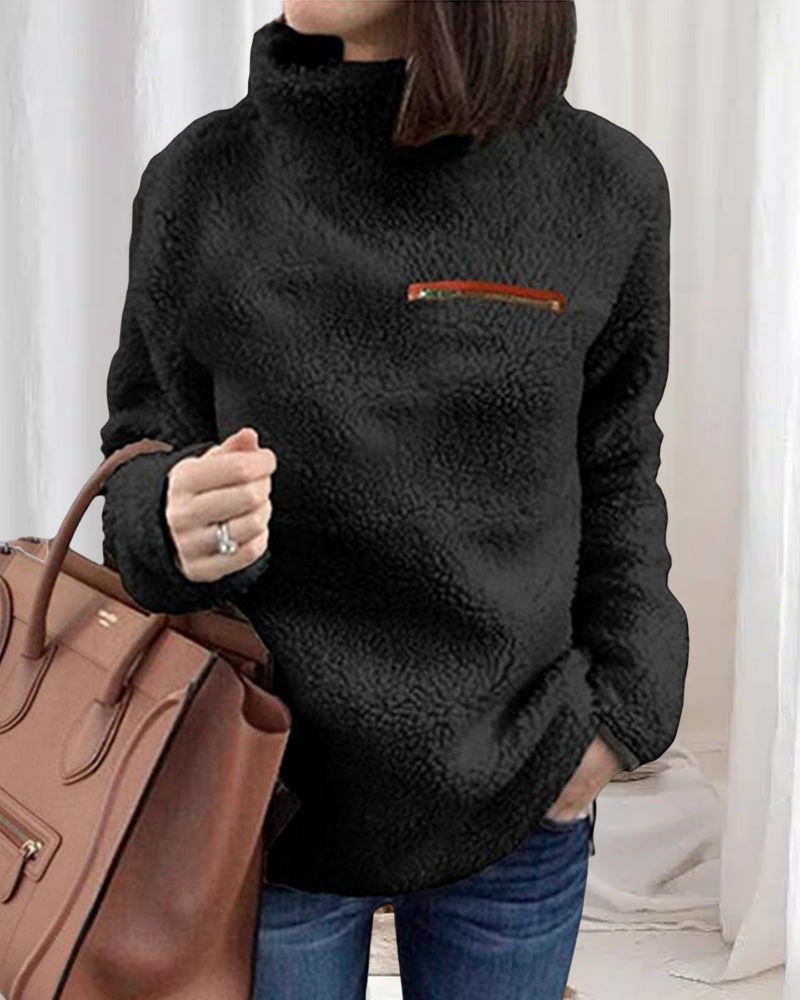 Liana - Lässiges warmes Sherpa Top-CALLISTARI