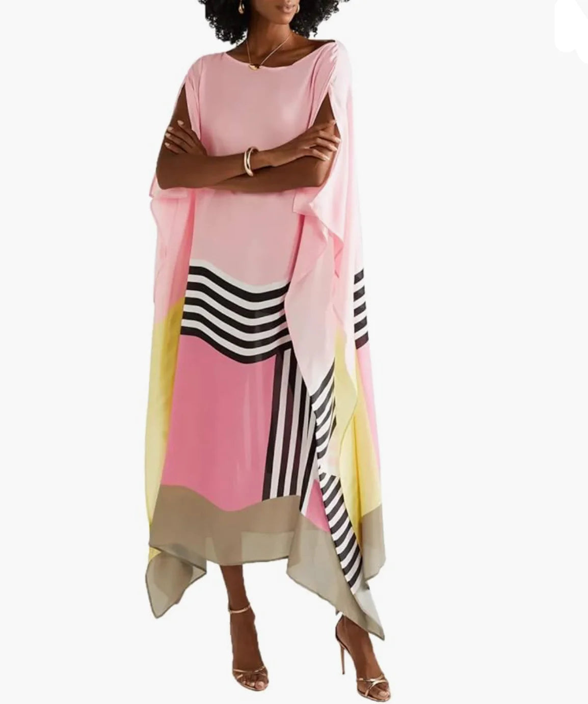 Pink Candy Stripe Kaftan-CALLISTARI