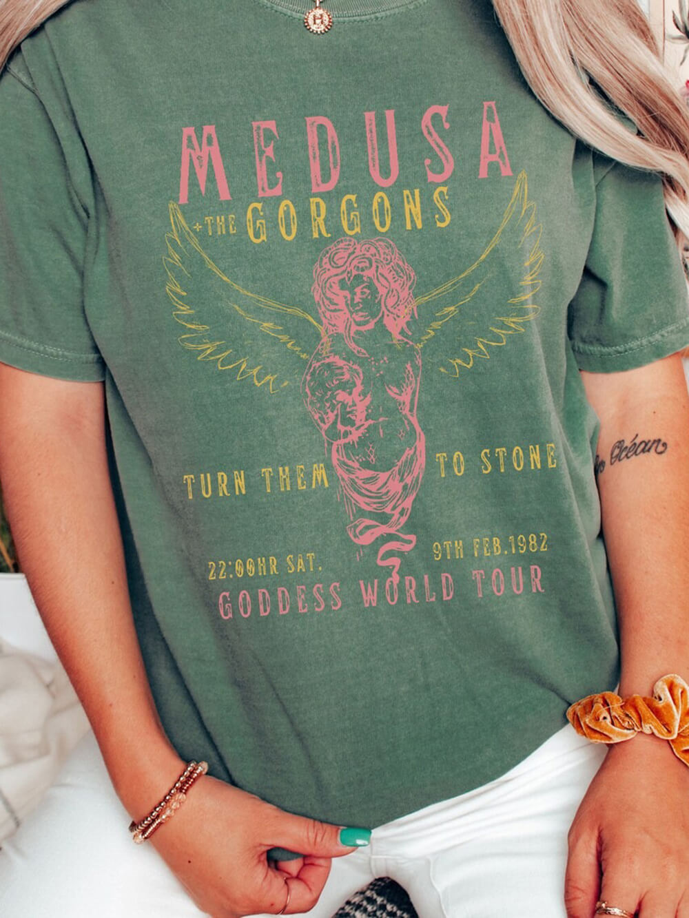 Greek Goddess Medusa Tee Vintage Band T Shirt-CALLISTARI