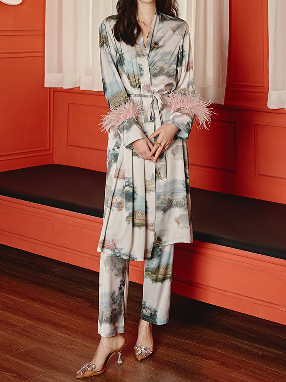 Feathered landscape pajamas three-pack-Mesadic