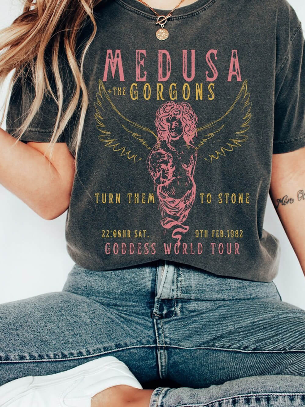 Greek Goddess Medusa Tee Vintage Band T Shirt-CALLISTARI