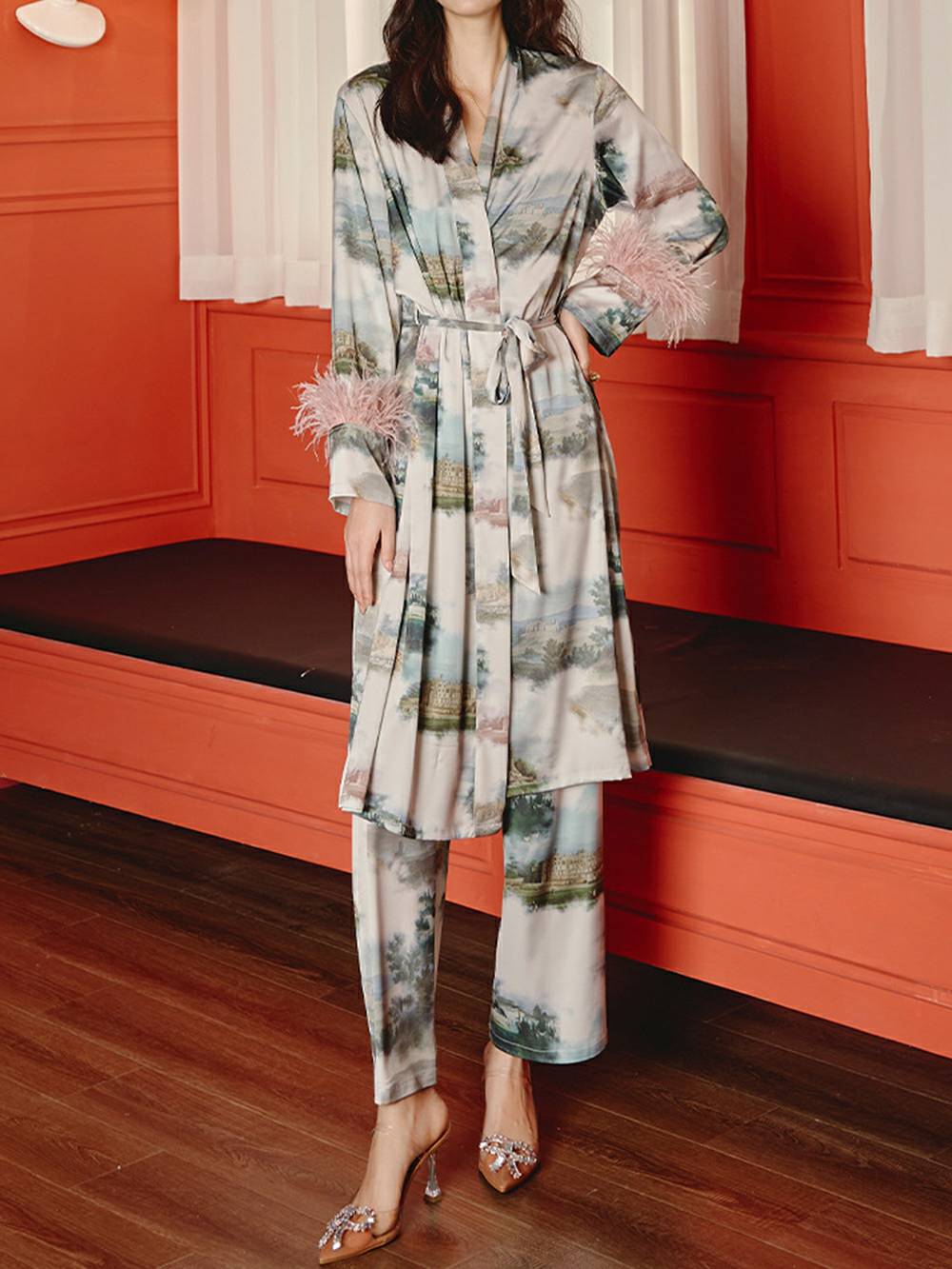 Feathered landscape pajamas three-pack-Mesadic