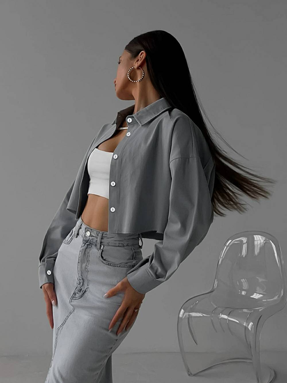 Purple Single Breasted Lapel Shirt-CALLISTARI
