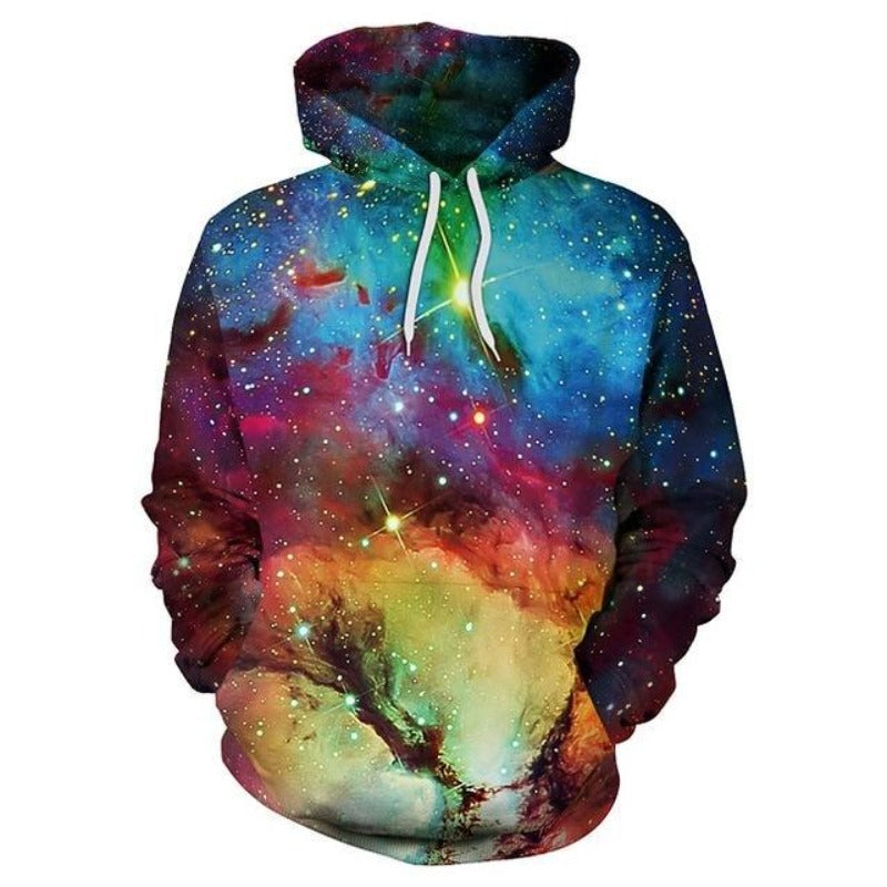 Multi Shade 3D Space Galaxy Printed Hoodie-CALLISTARI