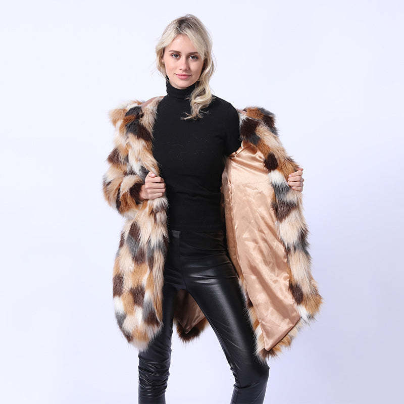 Hooded asymmetric faux fur coats-CALLISTARI