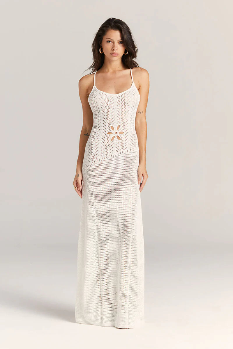 Cut-Out Knitwear Dress - Floral-CALLISTARI