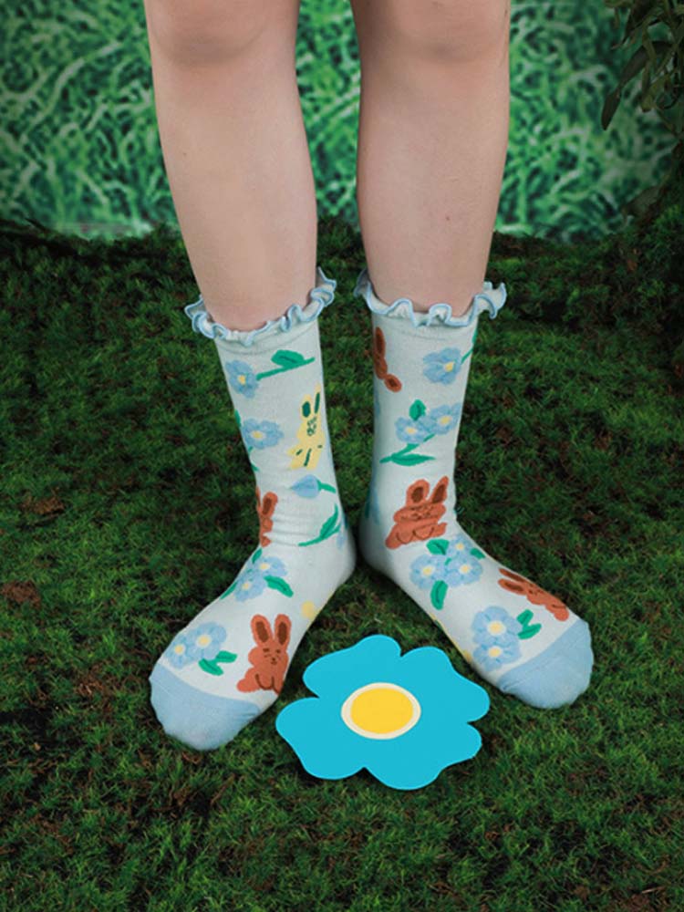 Cute Bunny Mid-Calf Socks-CALLISTARI