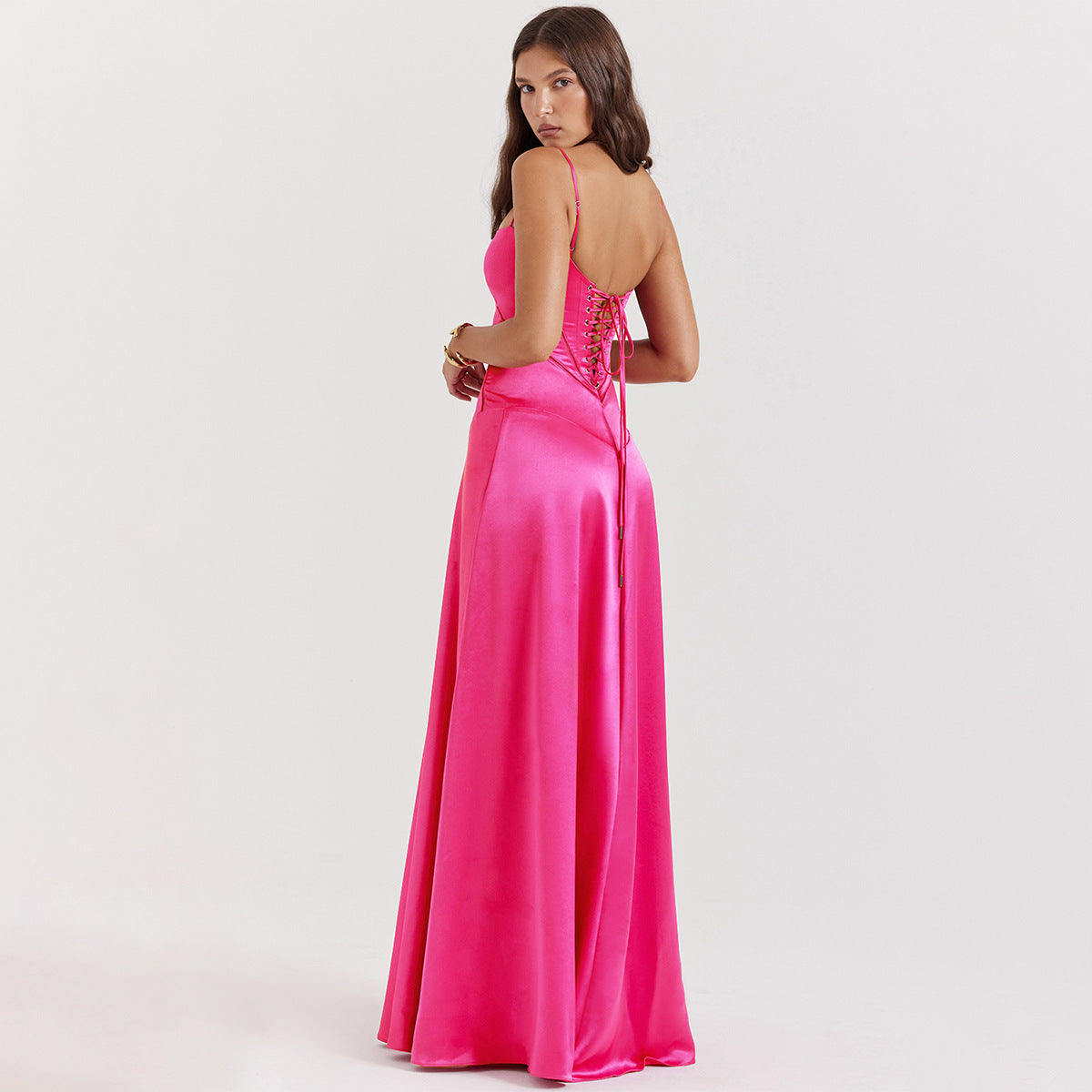 Adriana Suspender Backless Midi Dress-CALLISTARI