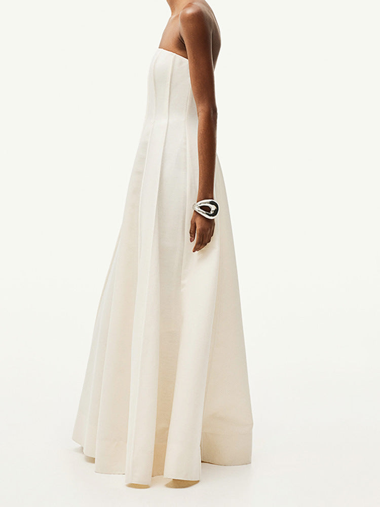 Aria White Bandeau Maxi Dress-CALLISTARI