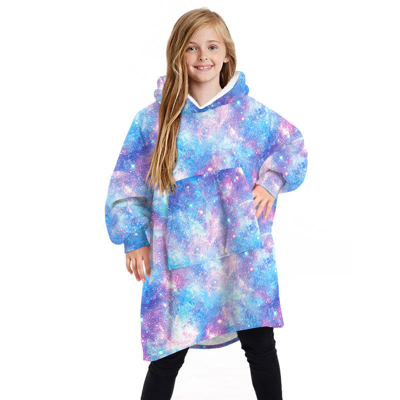 Winter Double Sided Blanket Hoodie For Kids-CALLISTARI