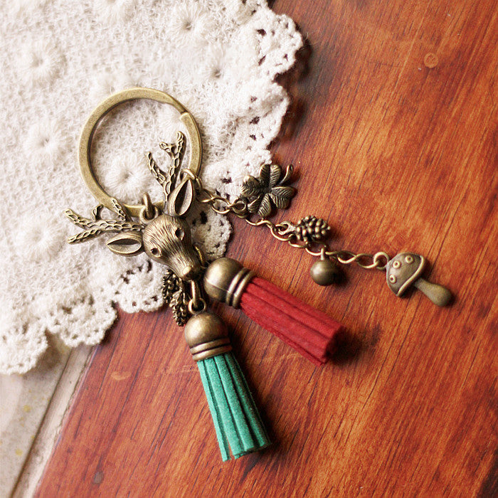 Christmas Mood Forest Deer Keychain-CALLISTARI