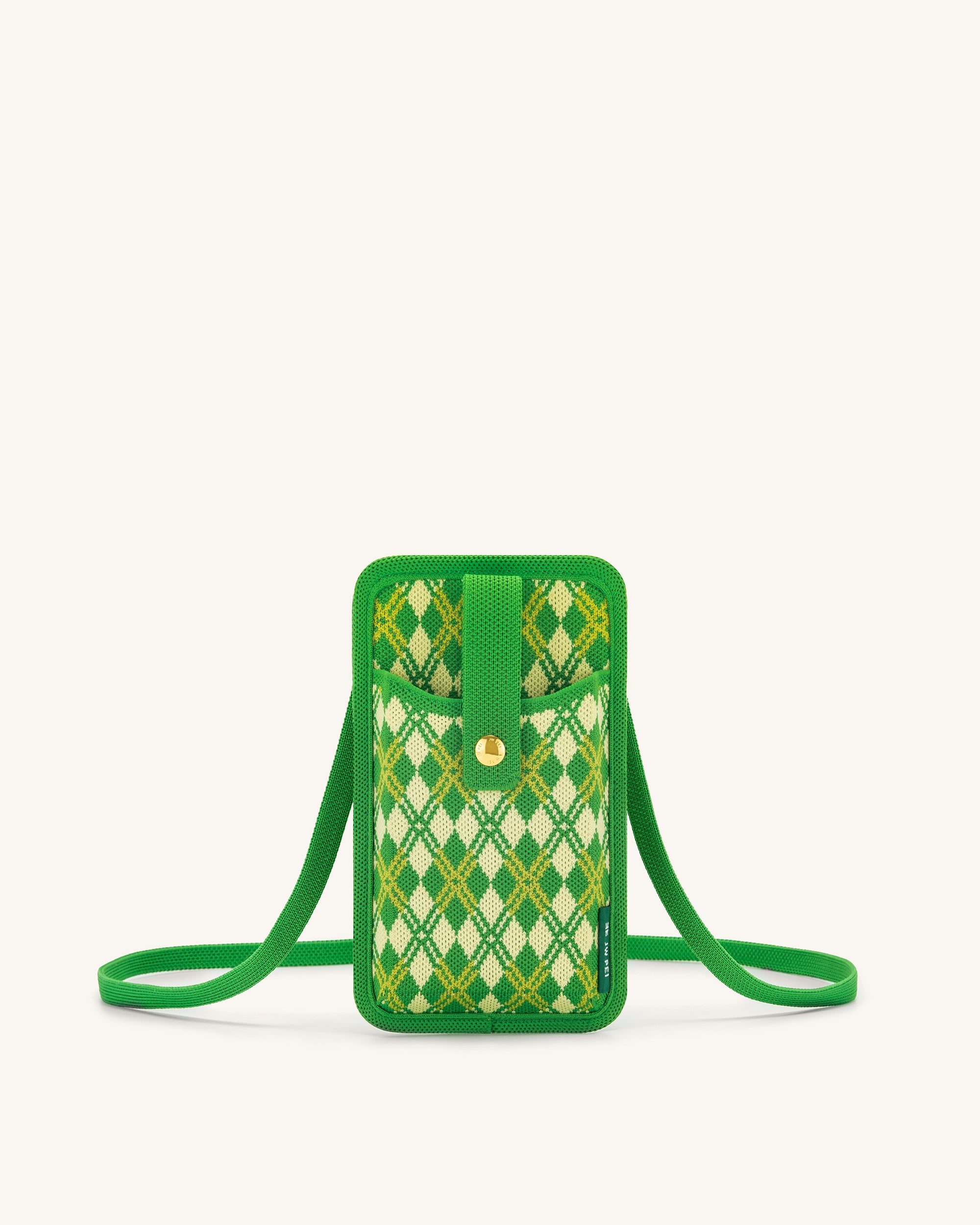 Aylin Knitted Phone Bag - Green & Yellow-Mesadic