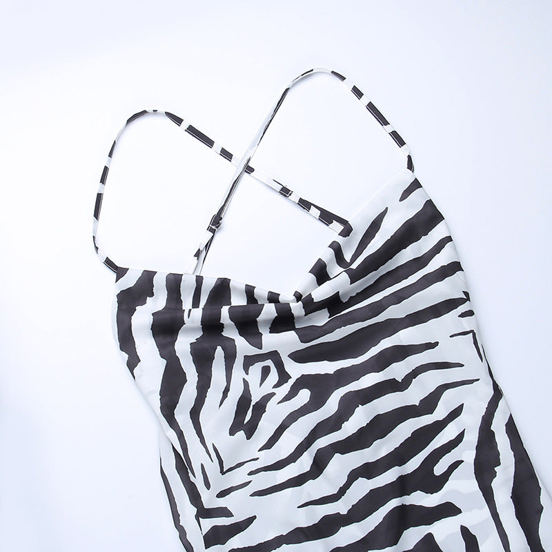 Serengeti Nights Chiffon Zebra Maxi Dress-CALLISTARI