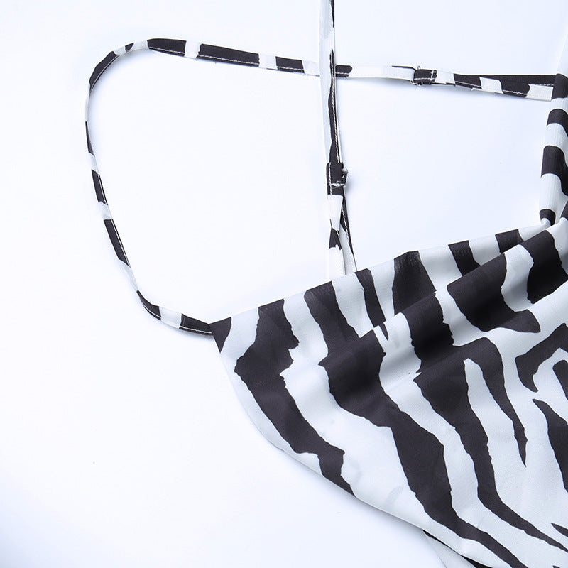 Serengeti Nights Chiffon Zebra Maxi Dress-CALLISTARI
