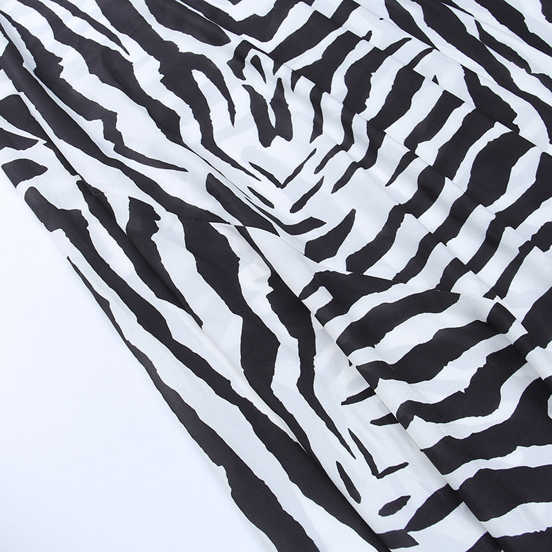 Serengeti Nights Chiffon Zebra Maxi Dress-CALLISTARI