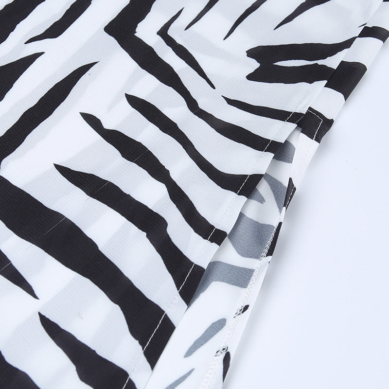 Serengeti Nights Chiffon Zebra Maxi Dress-CALLISTARI