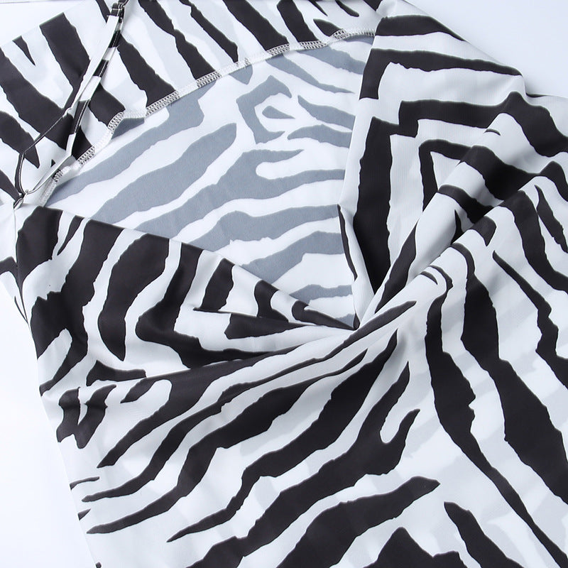 Serengeti Nights Chiffon Zebra Maxi Dress-CALLISTARI