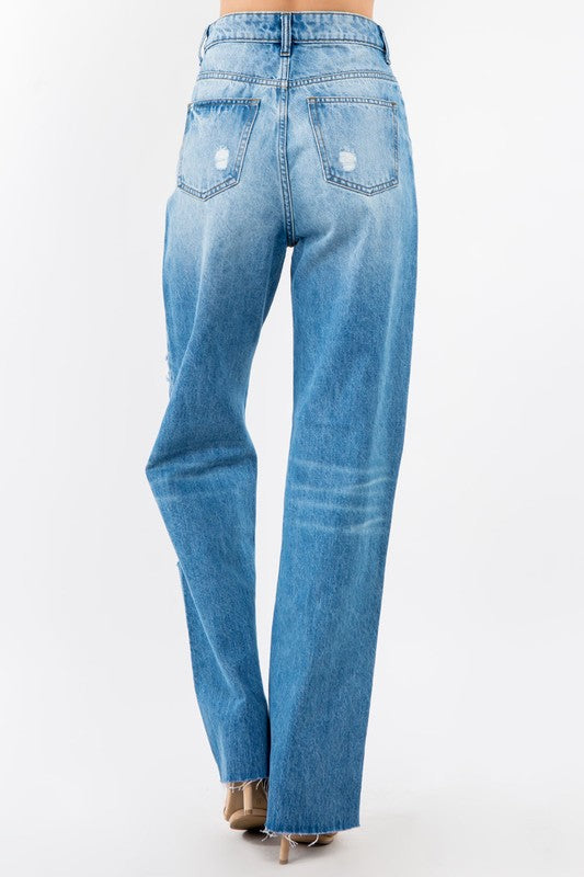 High Rise Wide Leg Jeans-Mesadic