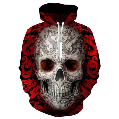 Skull Printed Stylish 3D Hoodie-CALLISTARI