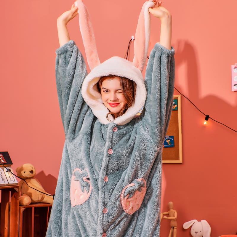 Velvet Warmth Flannel Pajama Hoodie-CALLISTARI