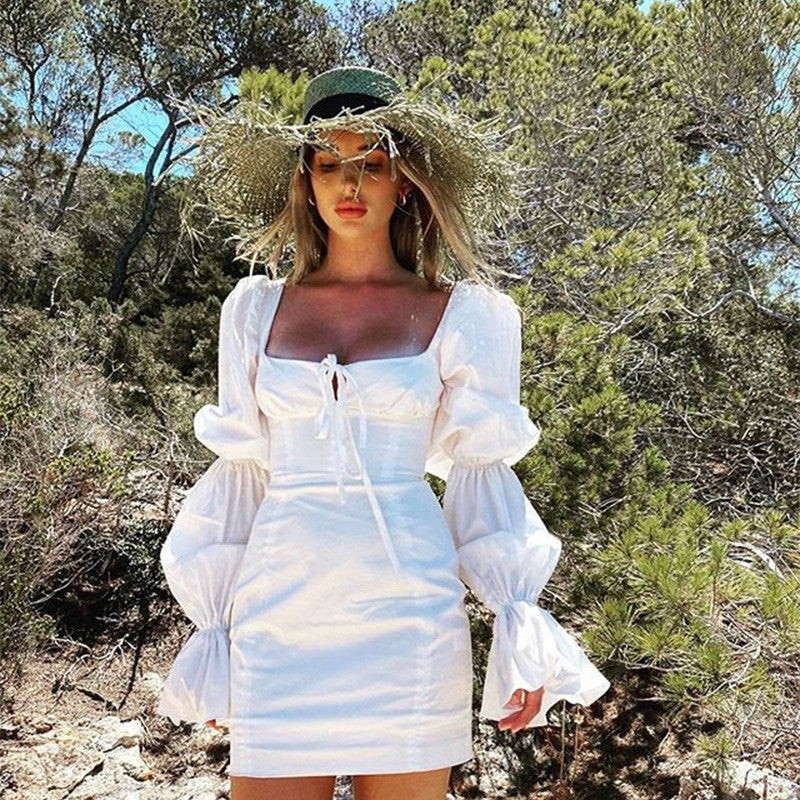 Nikki White Off Shoulder Ruffle Mini Dress-CALLISTARI