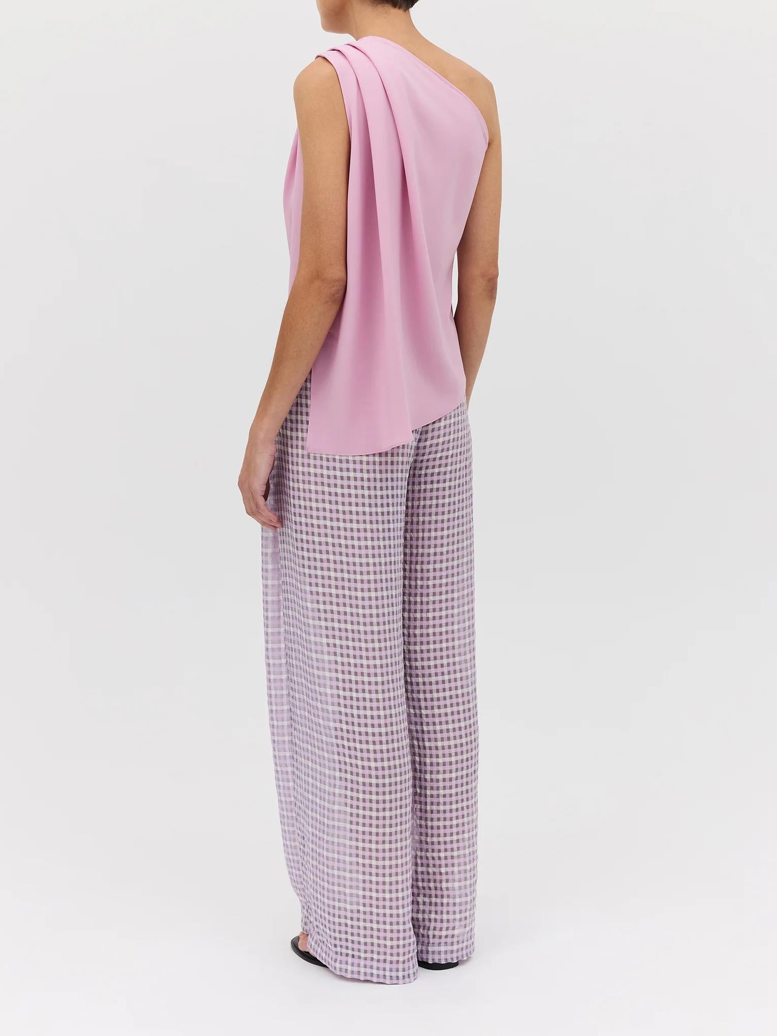 Rose Georgette Antonia Top & Lilac Check Ray Pant-Mesadic
