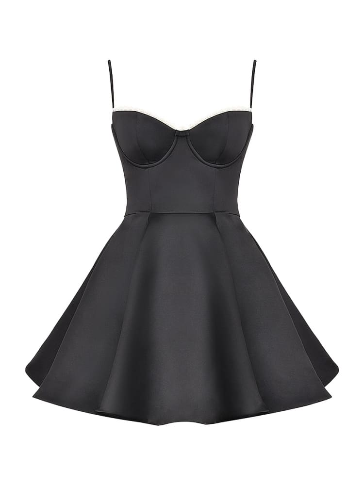 Black Tulle Mini Dress-CALLISTARI