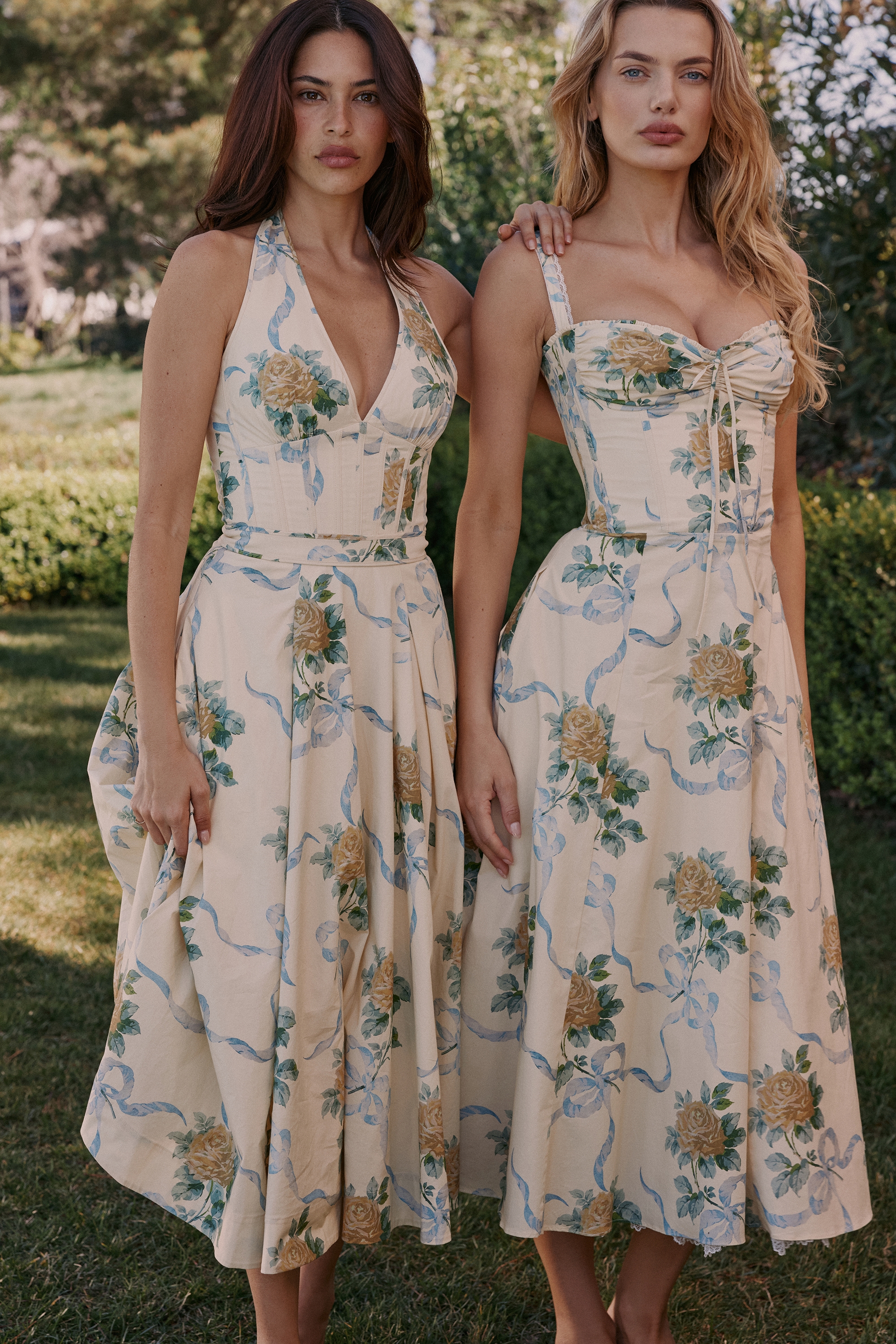 Lemon Silk Backless Midi Dress