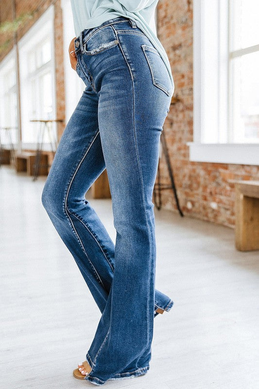 Light Blue Casual Distressed High Waist Jeans-Mesadic