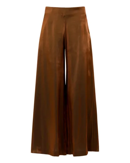 Deep V Neck Shirt Wide Leg Pants Set