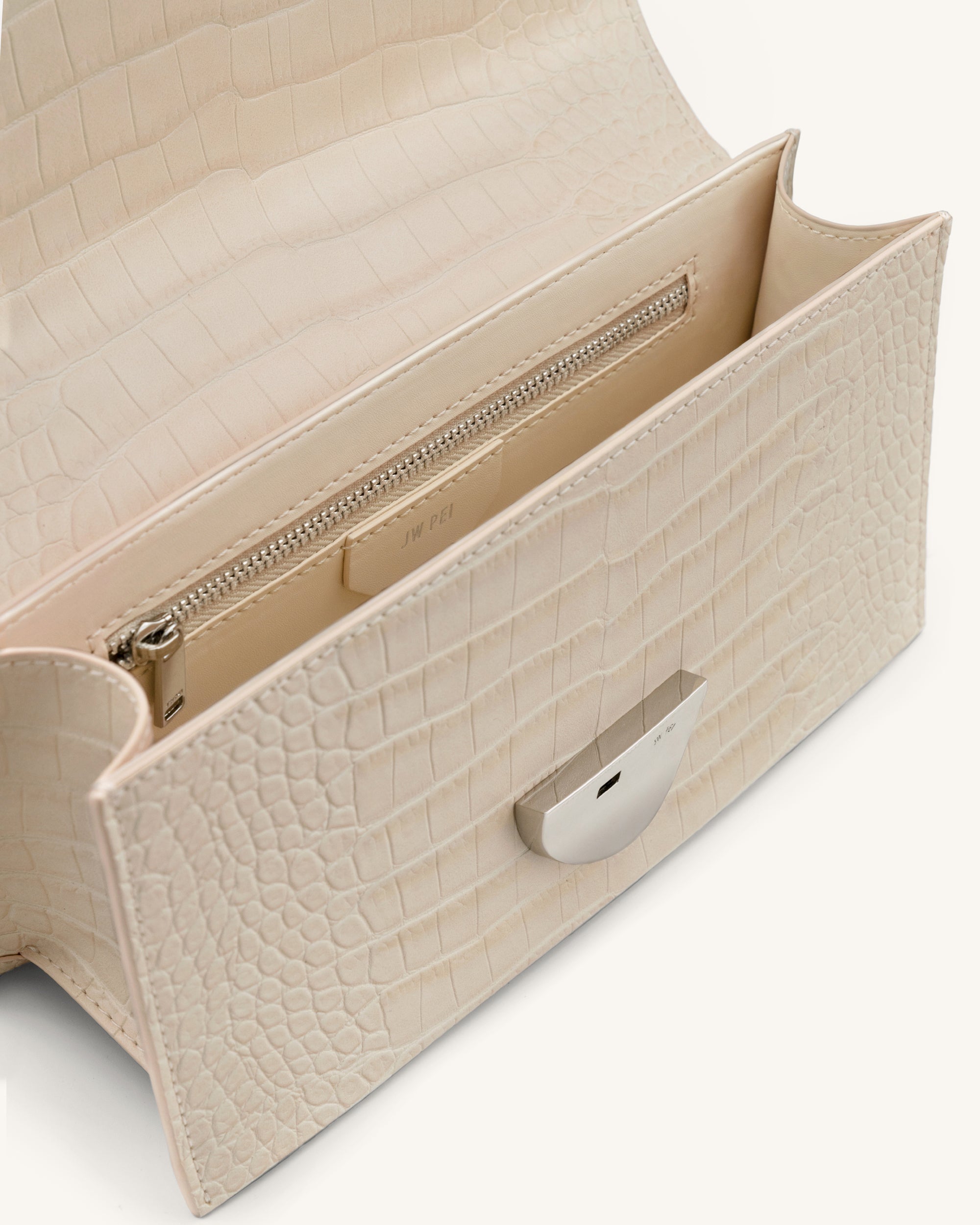 Jade Chain Bag -  Ivory Croc-Mesadic