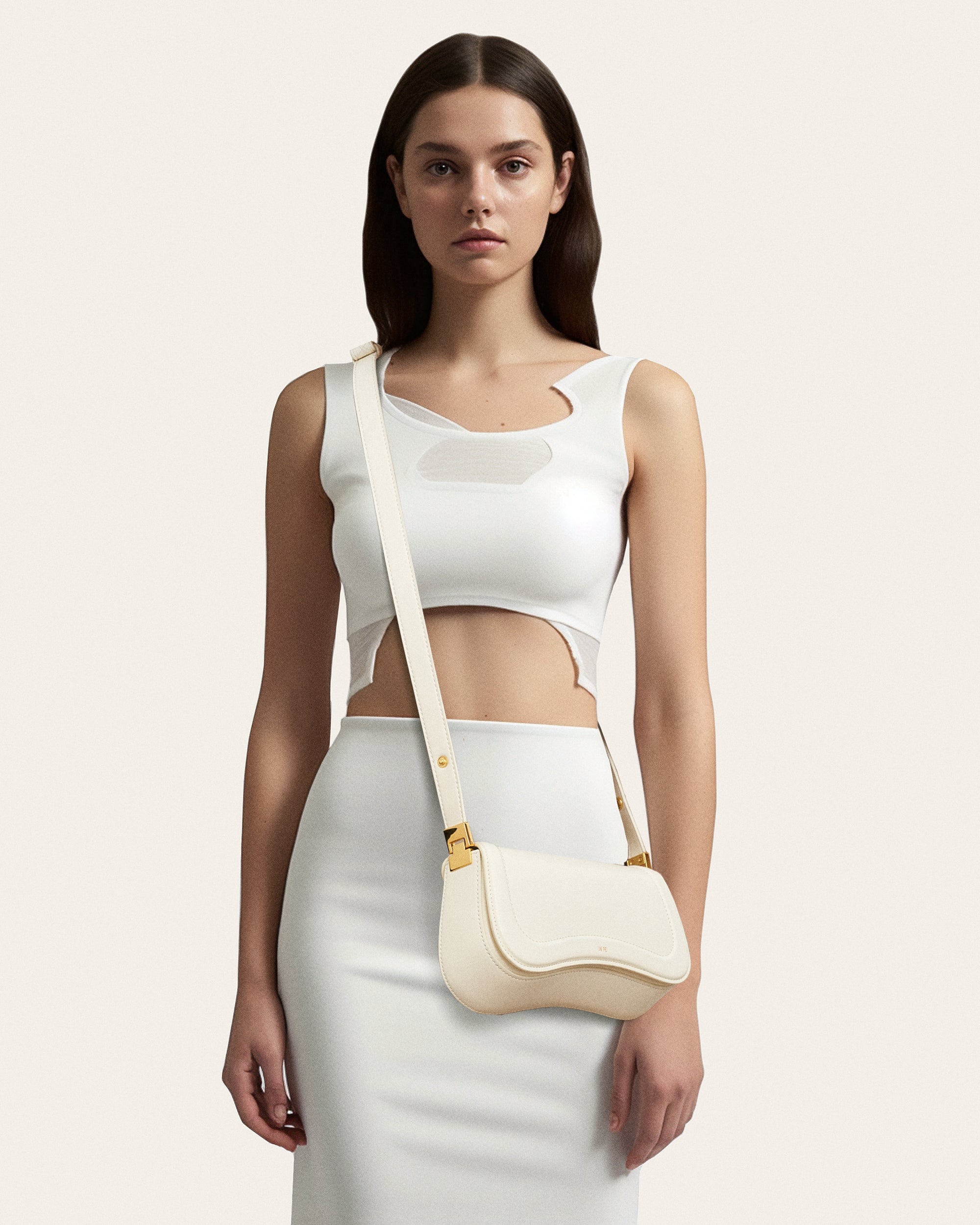 Joy Shoulder Bag - White-Mesadic
