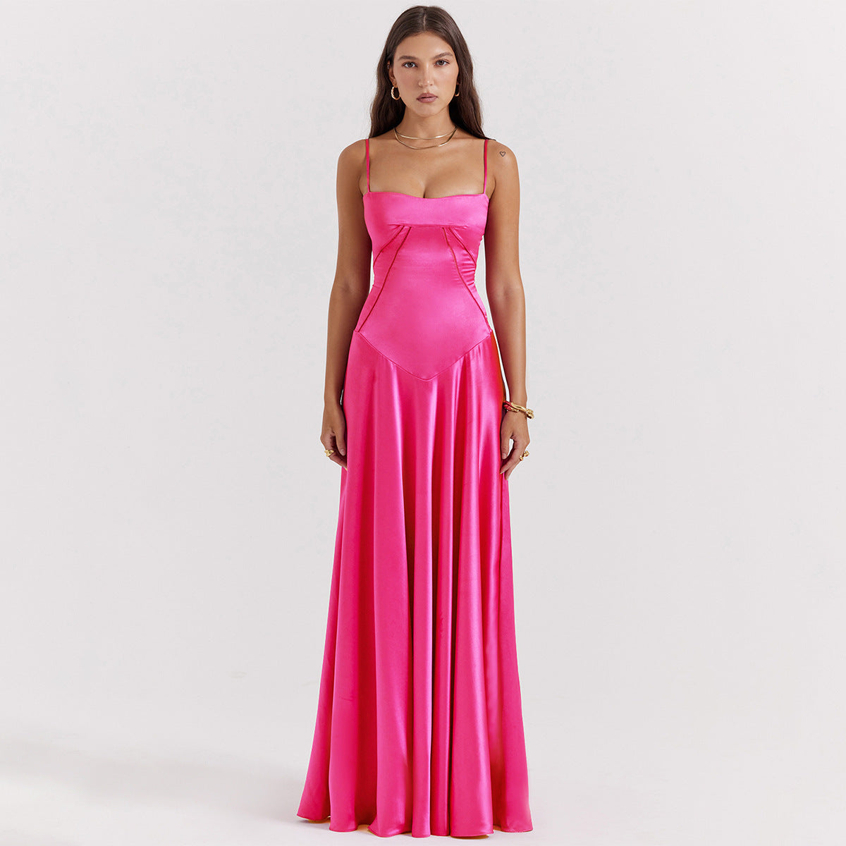Adriana Suspender Backless Midi Dress-CALLISTARI