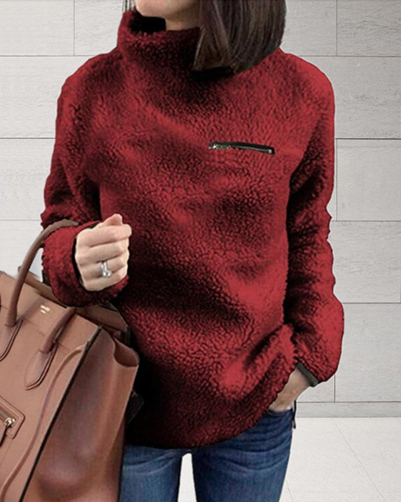 Liana - Lässiges warmes Sherpa Top-CALLISTARI