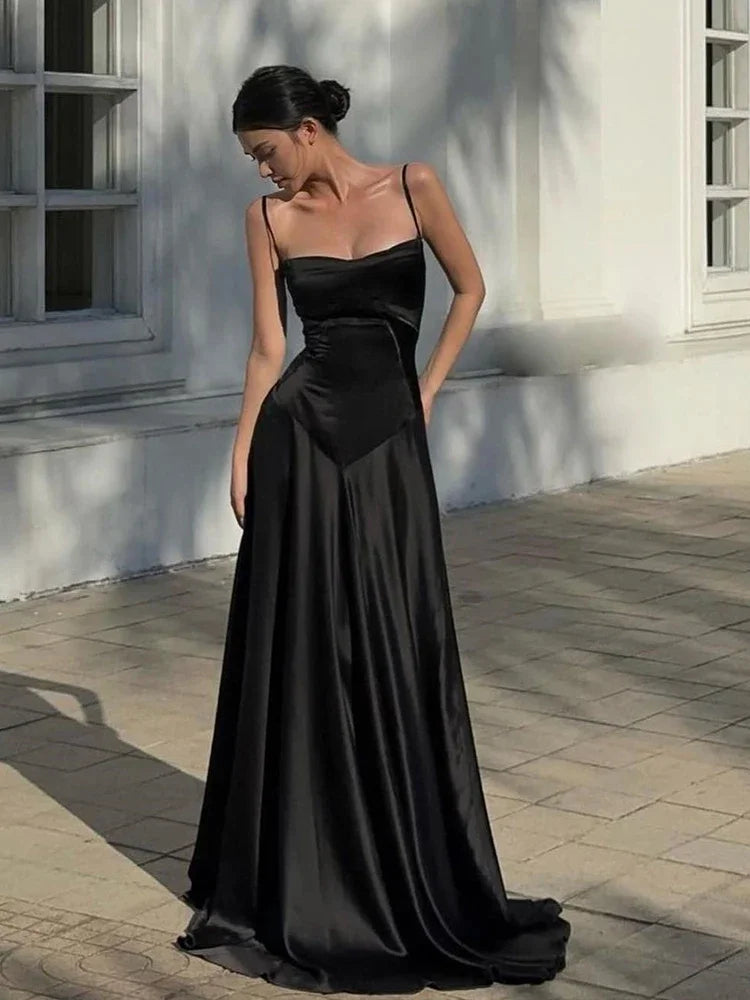 Adriana Suspender Backless Midi Dress-CALLISTARI