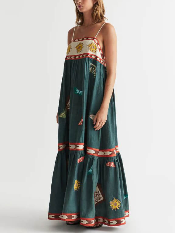 Summer Fun Unique Printed Midi Dress-CALLISTARI