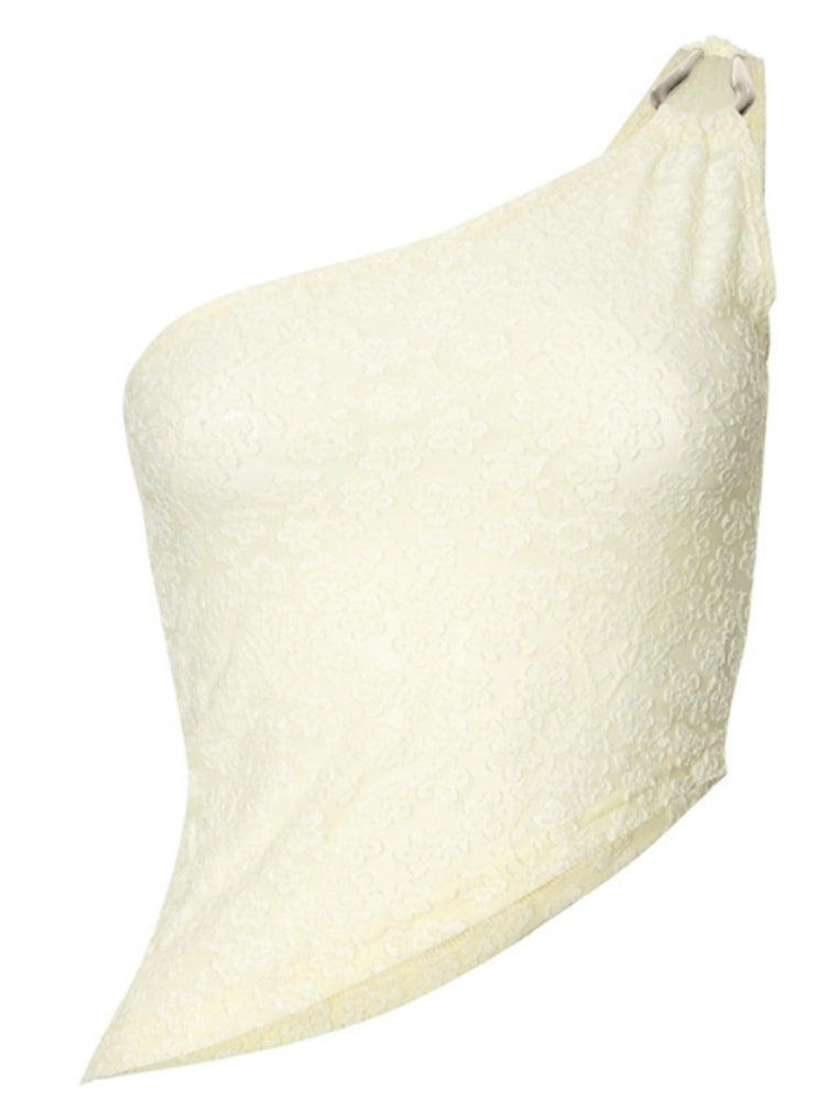 Bring It Down One Shoulder Top Cream-CALLISTARI