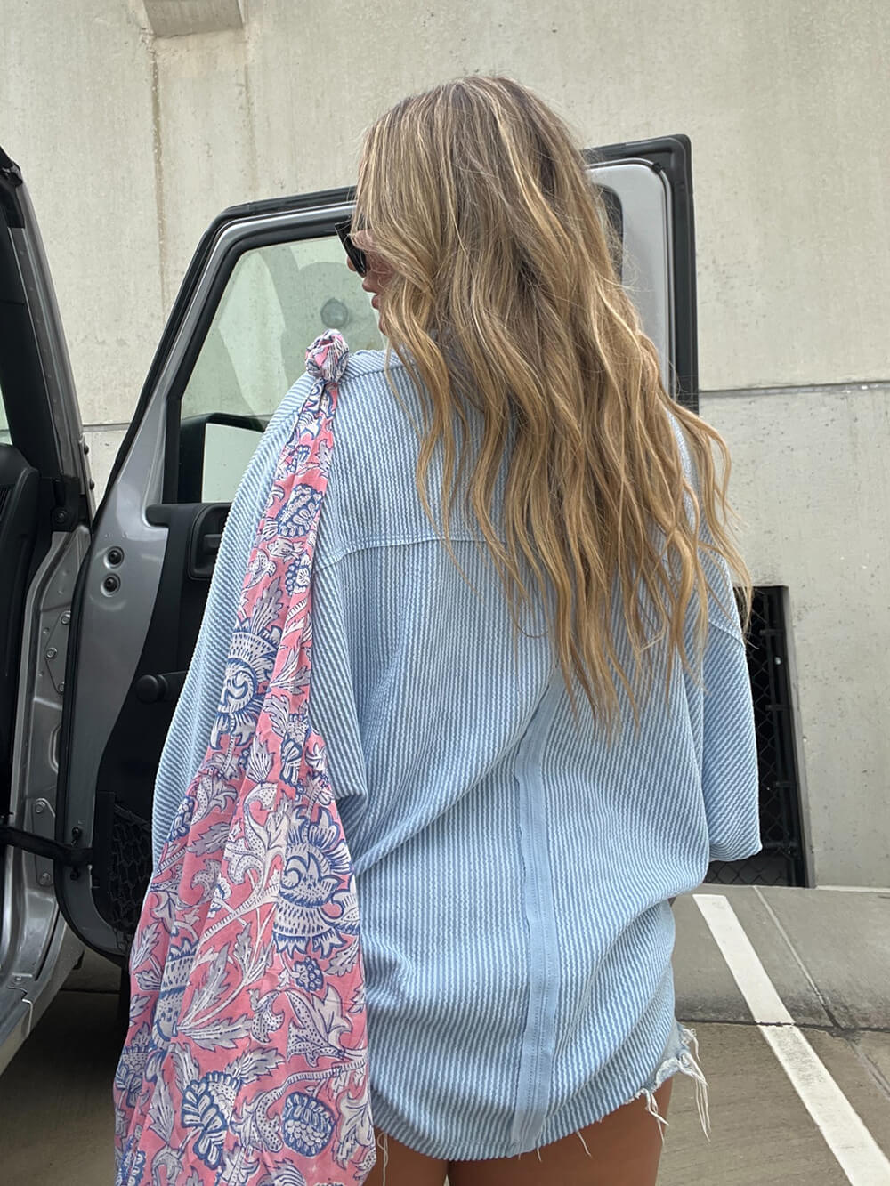 V-Neck Button Hole Blouse-CALLISTARI