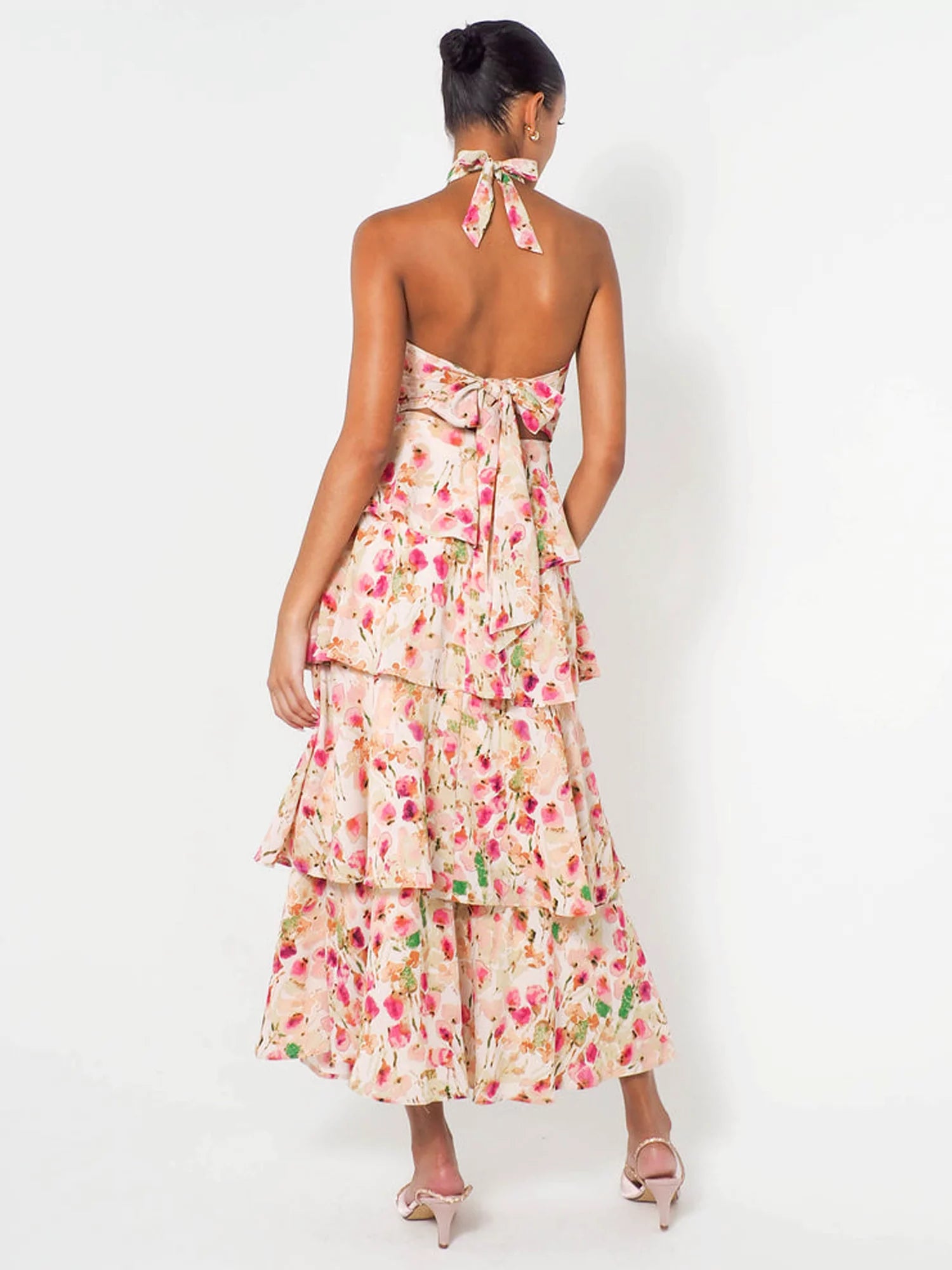 Halterneck Maxi Dress - Provence Bloom-CALLISTARI
