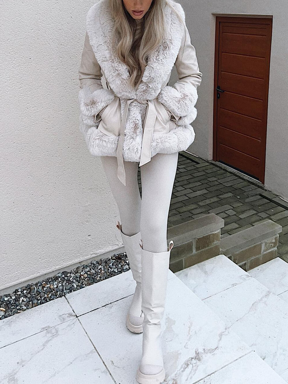 Freya Belted Fur Coat-CALLISTARI