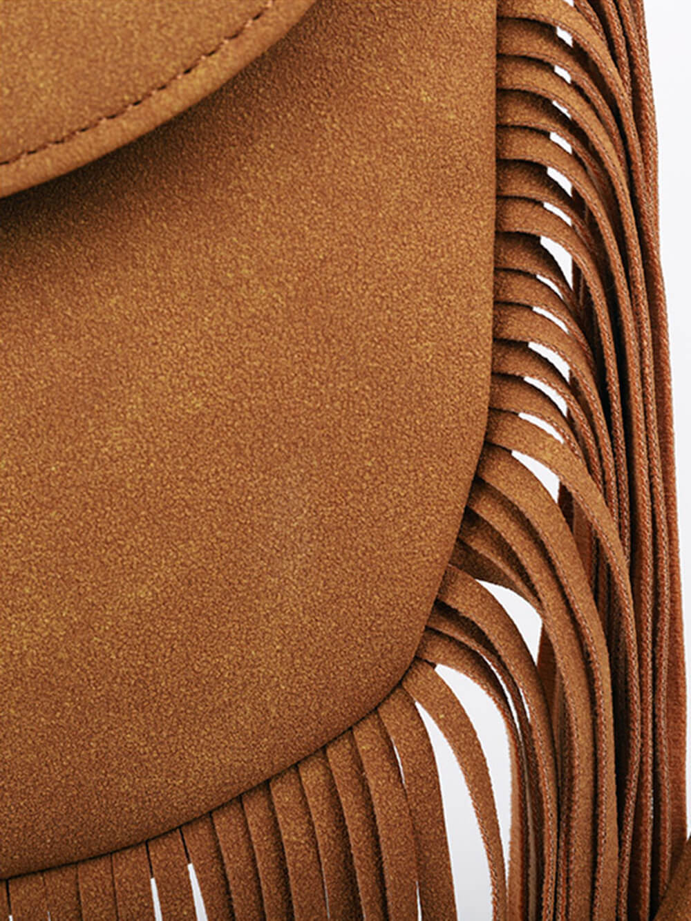 Woven Semi Circular Leather Tassel Crossbody Bag-CALLISTARI