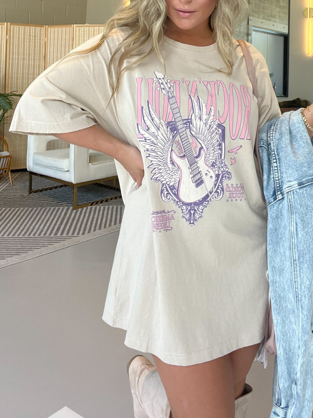 Rock N Roll Legend Tee Beige-CALLISTARI