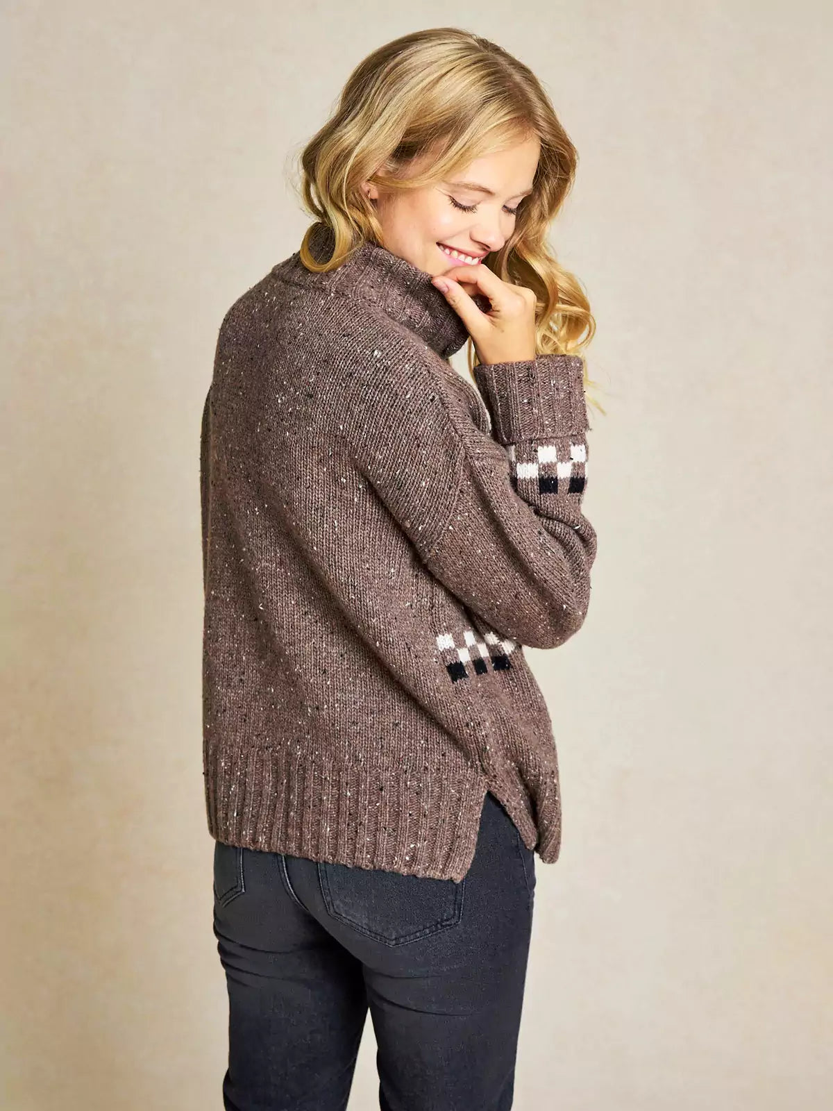 Half-Zip Wool Pullover with Drop Shoulders-CALLISTARI