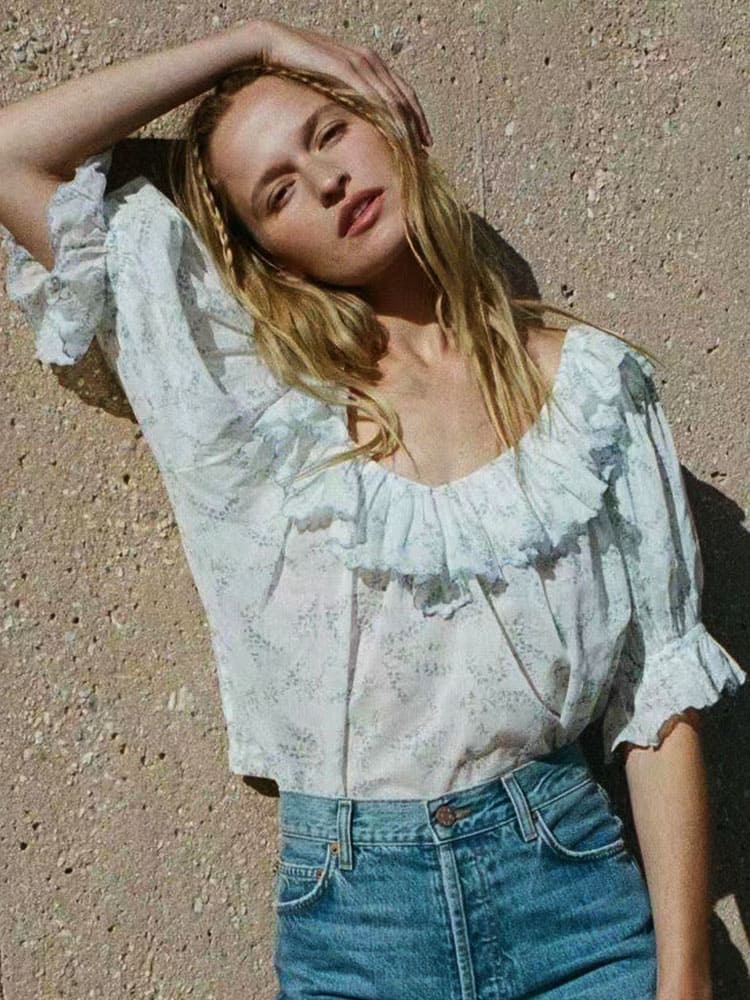 Ruffle Wave Edge Top-CALLISTARI