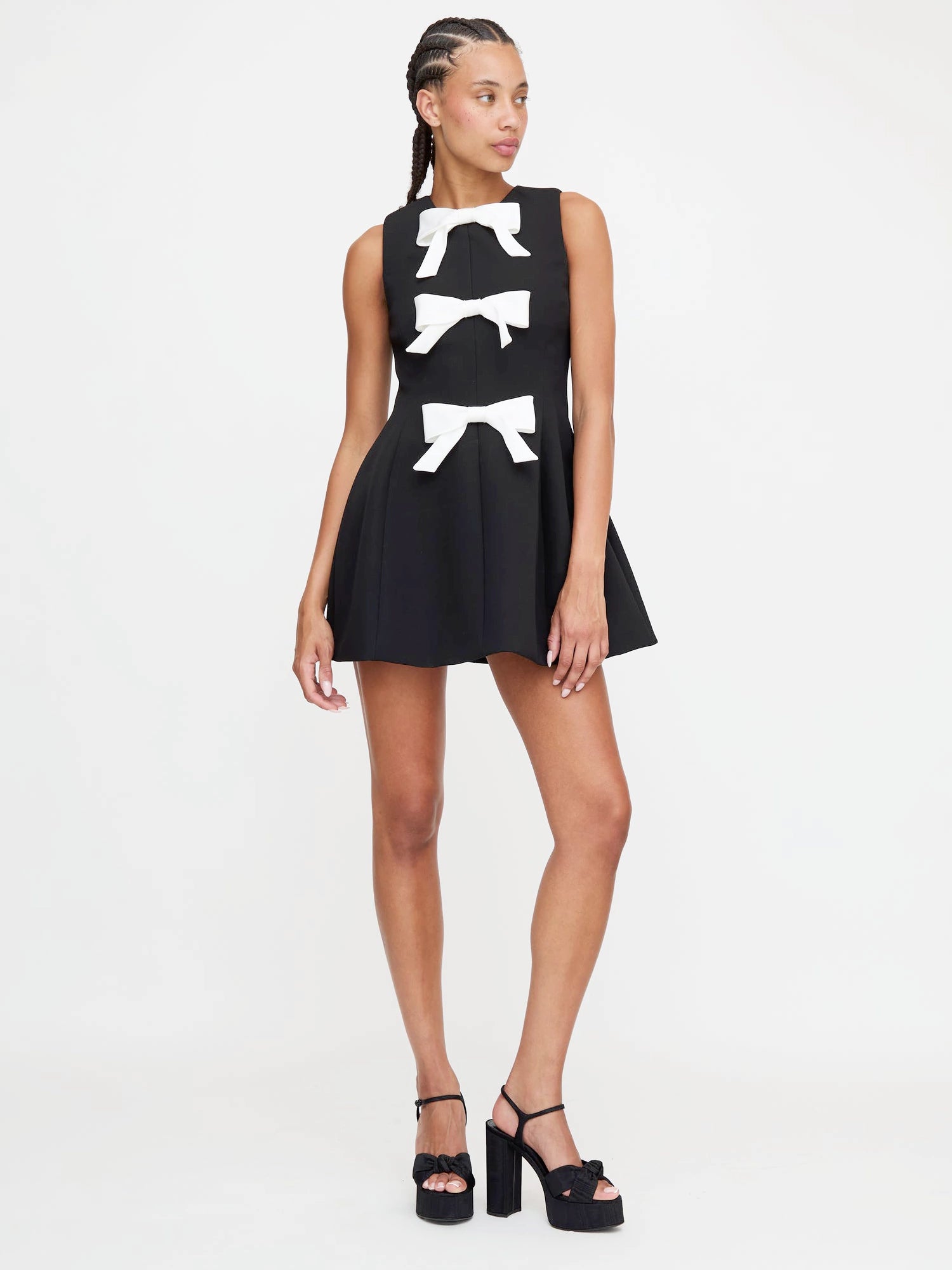 Silk Bow Charm Mini Dress-CALLISTARI
