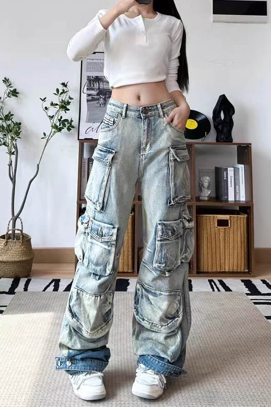 Gradient Cargo Paratrooper Jeans-ROVOLE