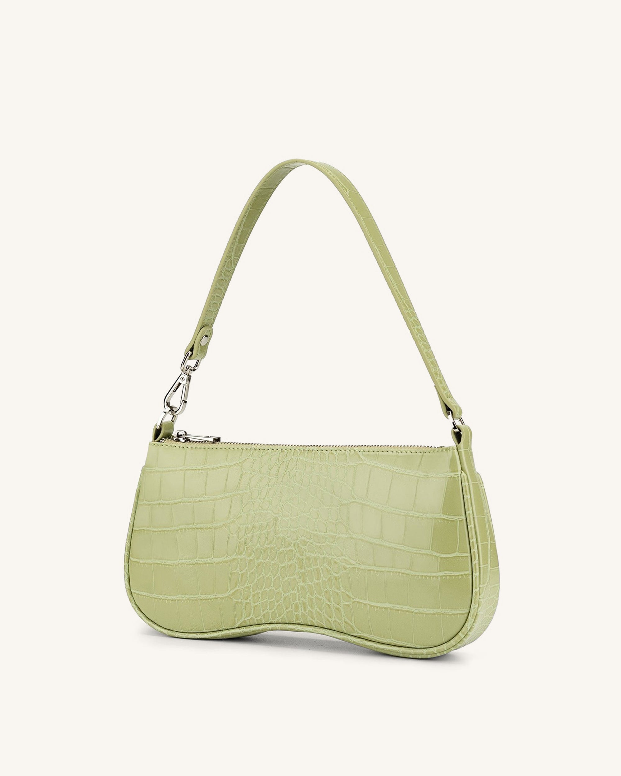 Eva Shoulder Handbag - Sage Green Croc-Mesadic