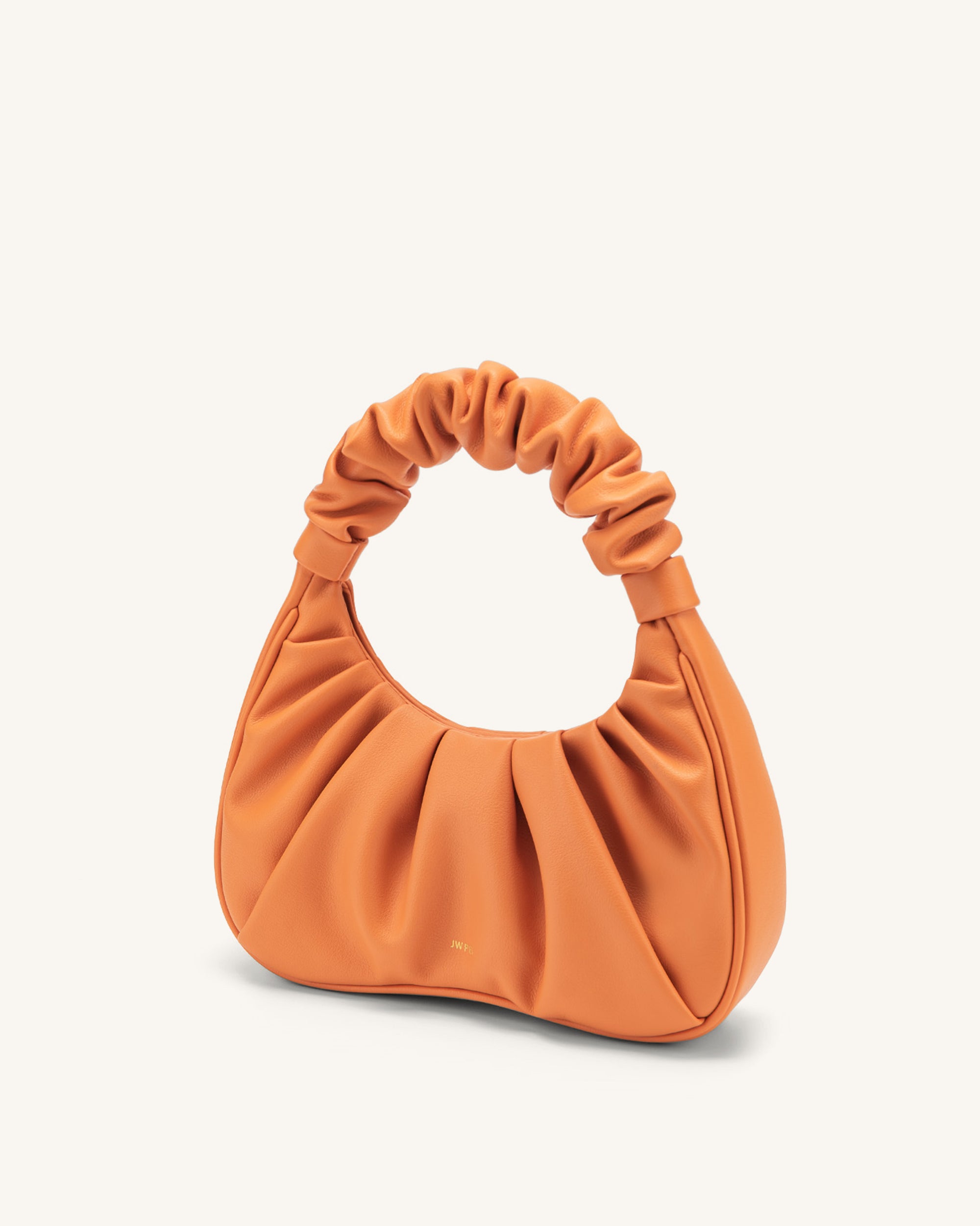 Gabbi Ruched Hobo Handbag - Orange-Mesadic
