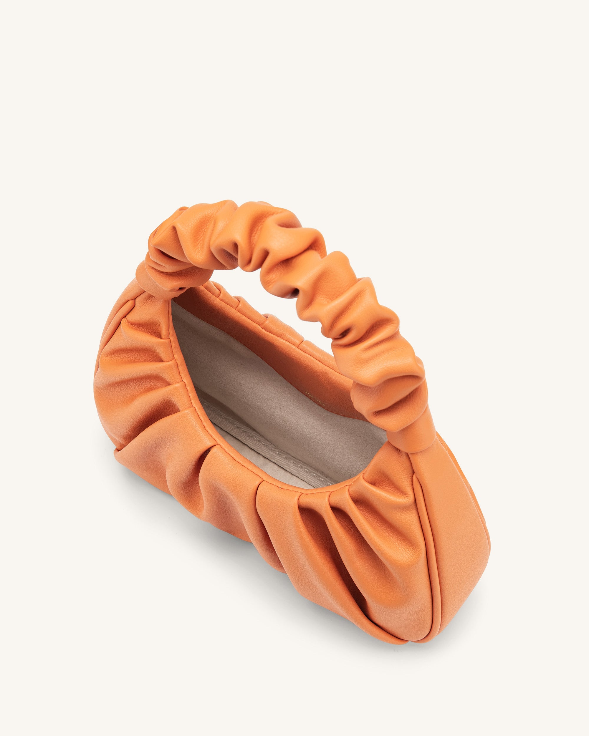 Gabbi Ruched Hobo Handbag - Orange-Mesadic