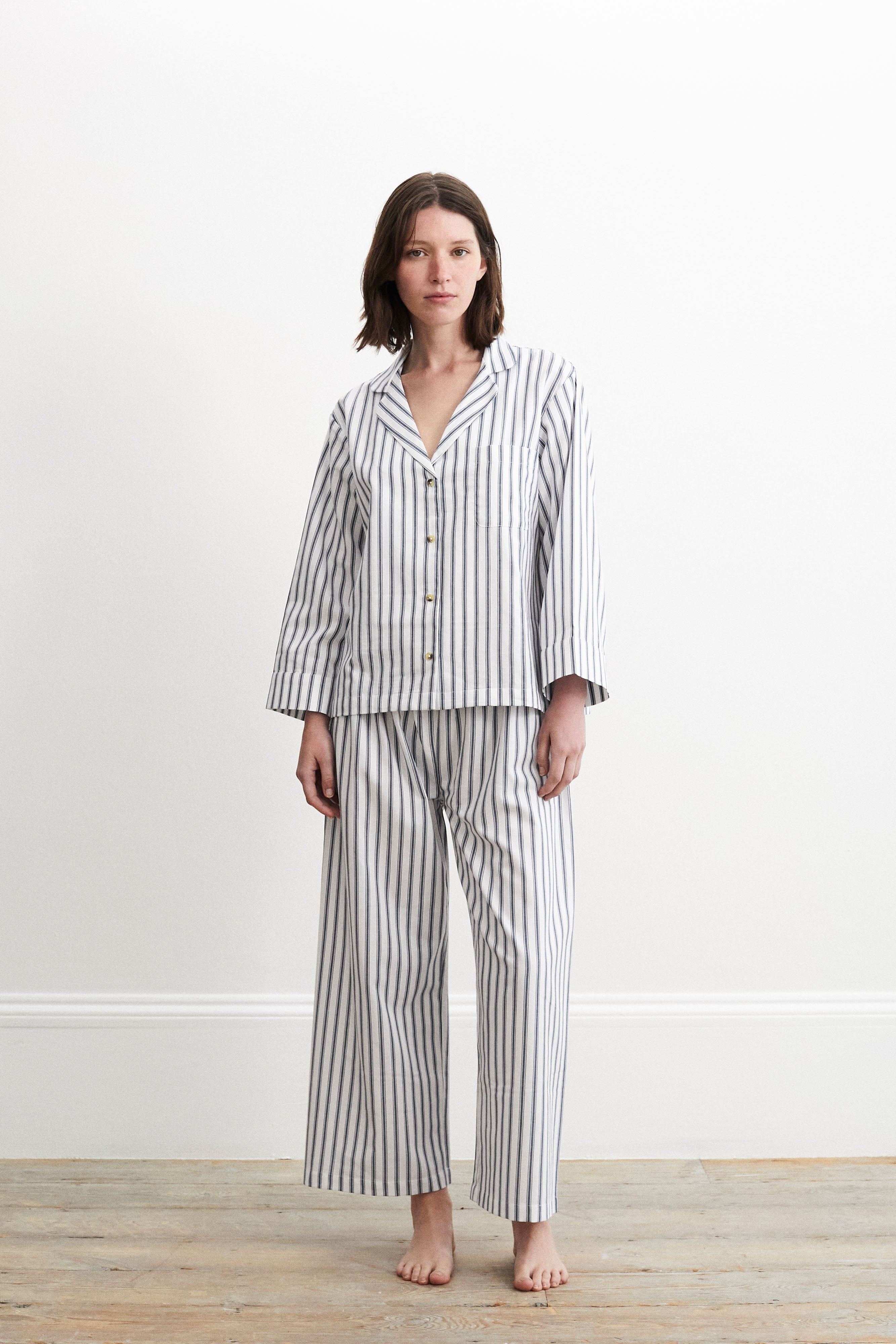 Relaxed Ticking Stripe Pyjama Set-CALLISTARI